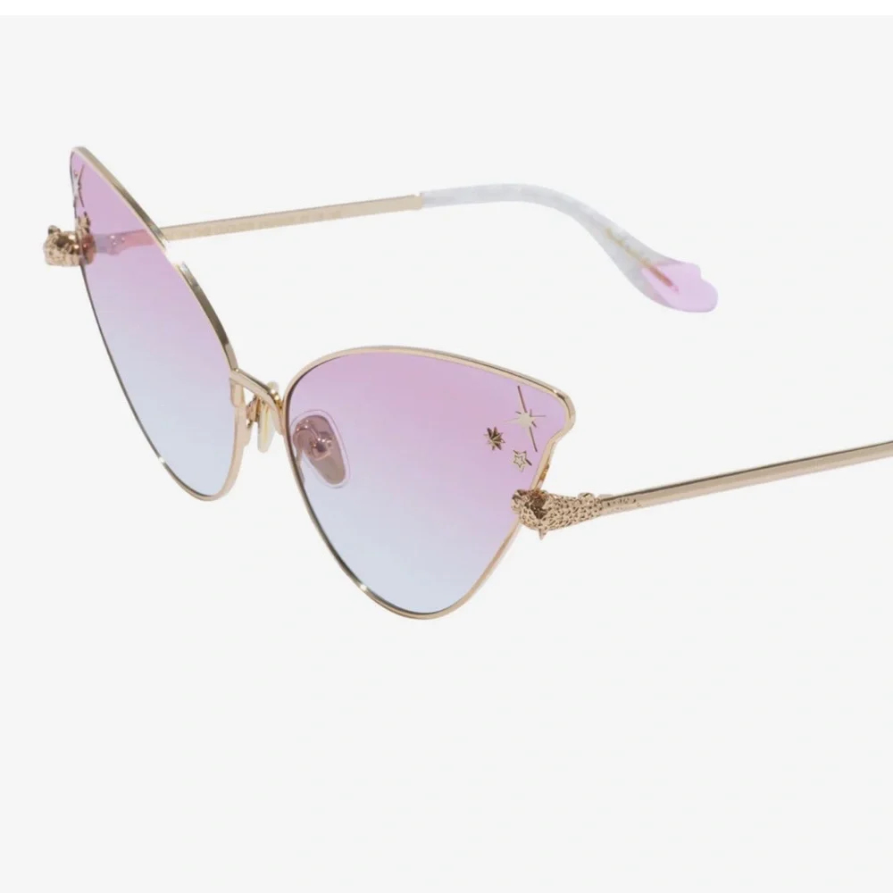 Camilla Rose Gradient Cat-Eye Sunglasses with Gold Trim